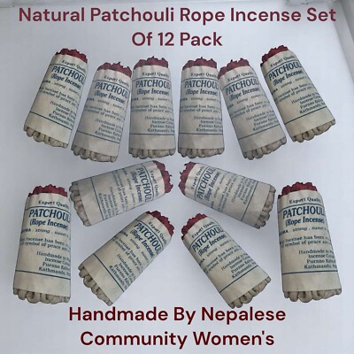 Lamatar1 Patchouli Rope Incense Set Of 12 Sweet & Spicy Fragrance Made In Nepal