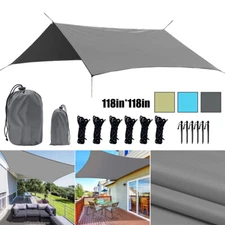 Waterproof Camping Tent Tarp Shelter Hammock Cover Lightweight Rain Fly 10x10 ft