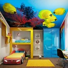 3D Yellow Fish NA8296 Ceiling WallPaper Murals Wall Print Decal Deco AJ WALL Fay