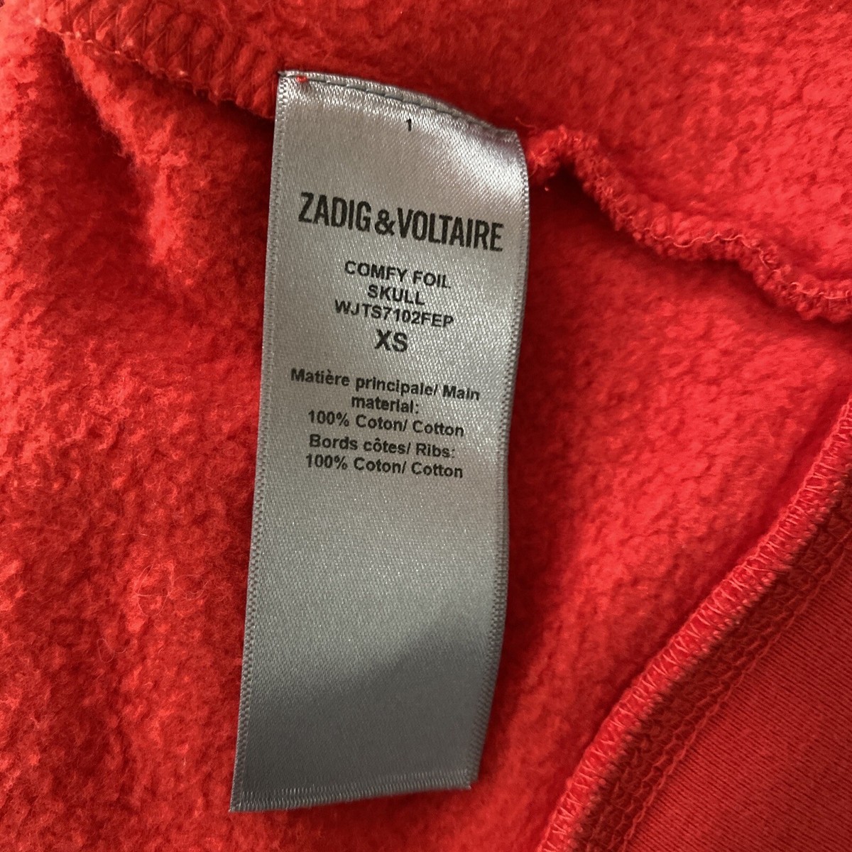 ZADIG & VOLTAIRE スカル刺繍フーディ Zadig & Voltaire Sweater Women's XS Embroidered Hoodie Gray