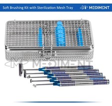Soft Brushing Kit Lingual Flaps Surgery Set Of 5 With Sterilization Mesh Tray