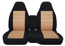 Front Seat Covers Fits 98-03 Ford Ranger 60-40 Seat With Console Black Tan