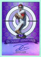 RARE 8/15 DEREK CARR 2014 Leaf VALIANT On Target Signed Autographed Auto Card RC