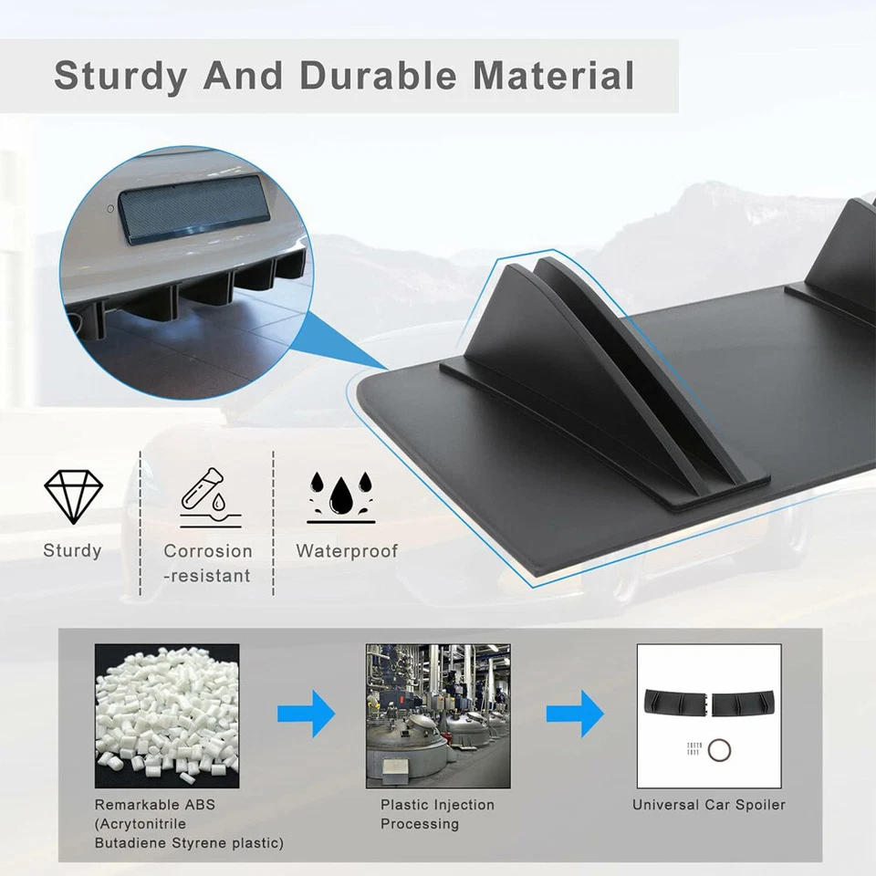 For 2013-2017 Honda Accord 10 Fins Rear Bumper Diffuser Spoiler Lip Splitter - Изображение 3 из 4