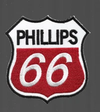 New 3 1/4 x 3 3/8" Phillips 66 Shield Iron on Patch Free Ship