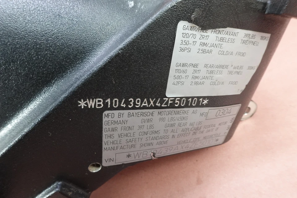 01-06 2004 BMW R1150R R1150 cuadro principal chasis Foto 2 de 4