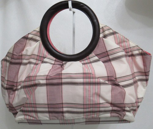 Bolso de mano Banana Republic a cuadros con asa de cuero superior trapezoidal vintage - Imagen 2 de 11