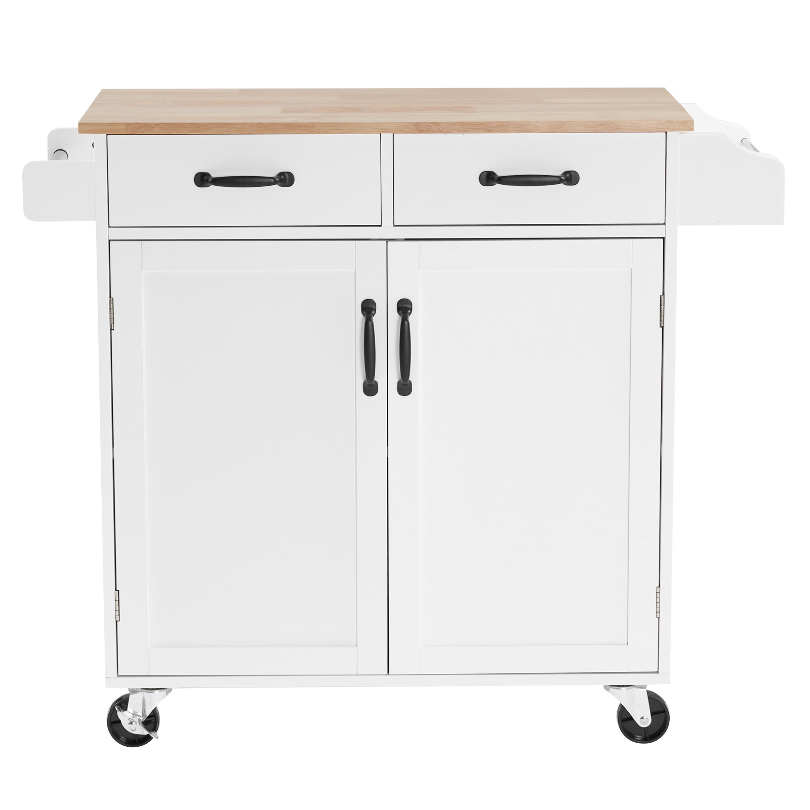 DropLeaf Kitchen Island Trolley Cart Wood Storage with Spice