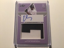 2020 VICTOR RODRIGUEZ LEAF PERFECT GAME AUTO ORANGE ROOKIE 2 COLOR PATCH #/3 002