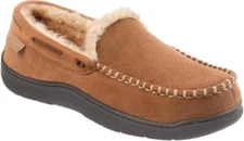 Men's Non-Slip Memory Foam Moccasin Loafers Warm Brown House Slippers Size 9