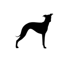 Italian Greyhound Dog Brooch Pin Badge Scarf Fastener In Black  