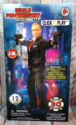 World Peacekeepers Secret Agent Click N' Play 12 Pc Set Brand