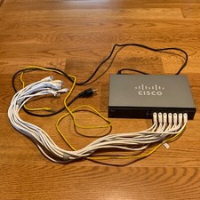 Cisco SG100-16 16-Port Gigabit Switch System, 14 Ethernet Cables, Power Cord