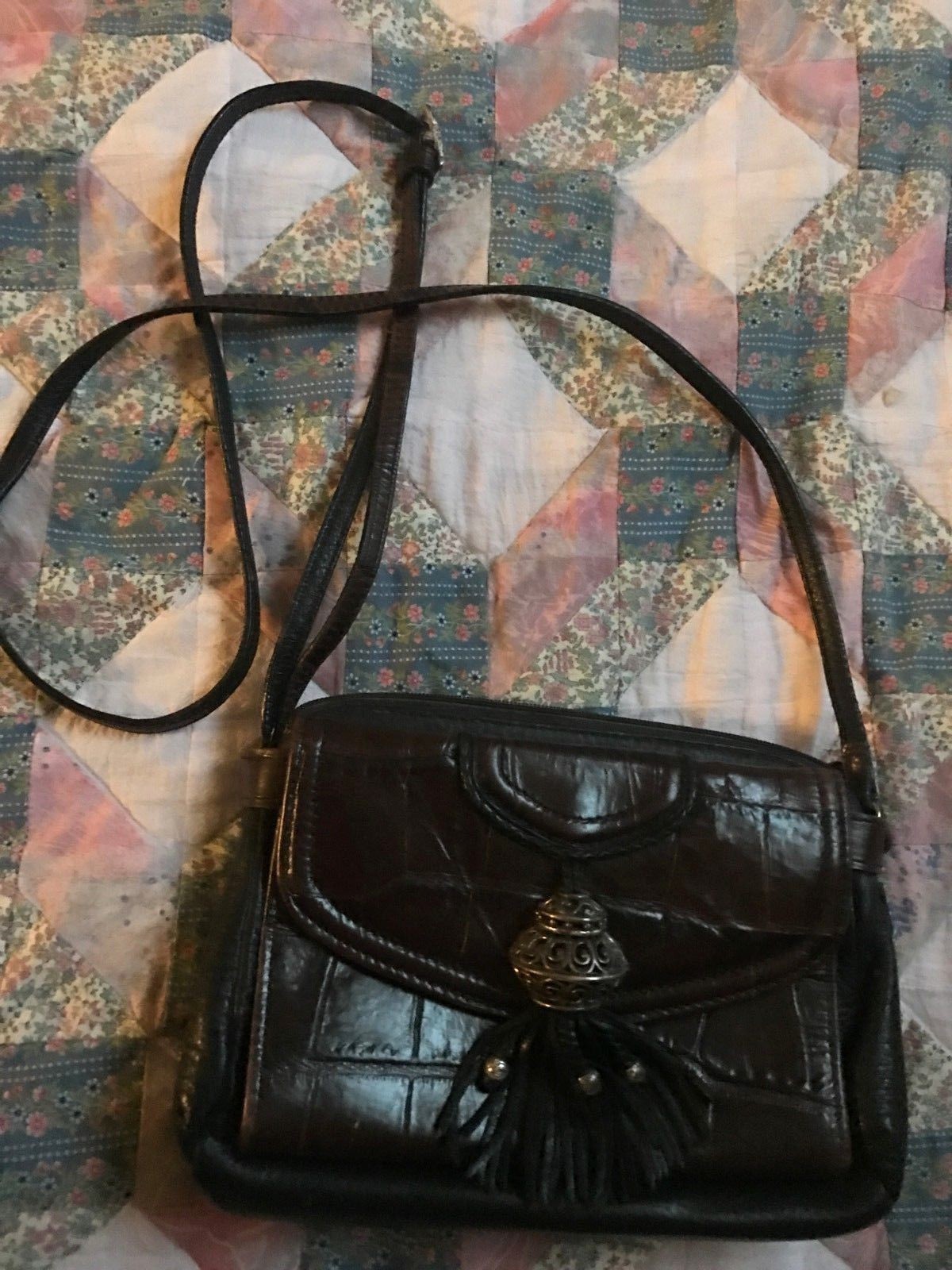 BRIGHTON  GENIE in a Bottle Tasseled Flap MG Wallet ORGANIZER Crossbody BAG