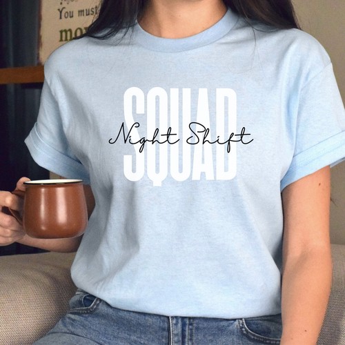 Night shift squad T-Shirt gift Night shift team Night shift nurse Unisex Tee San - Afbeelding 1 van 10