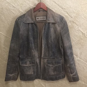 white colour leather jacket