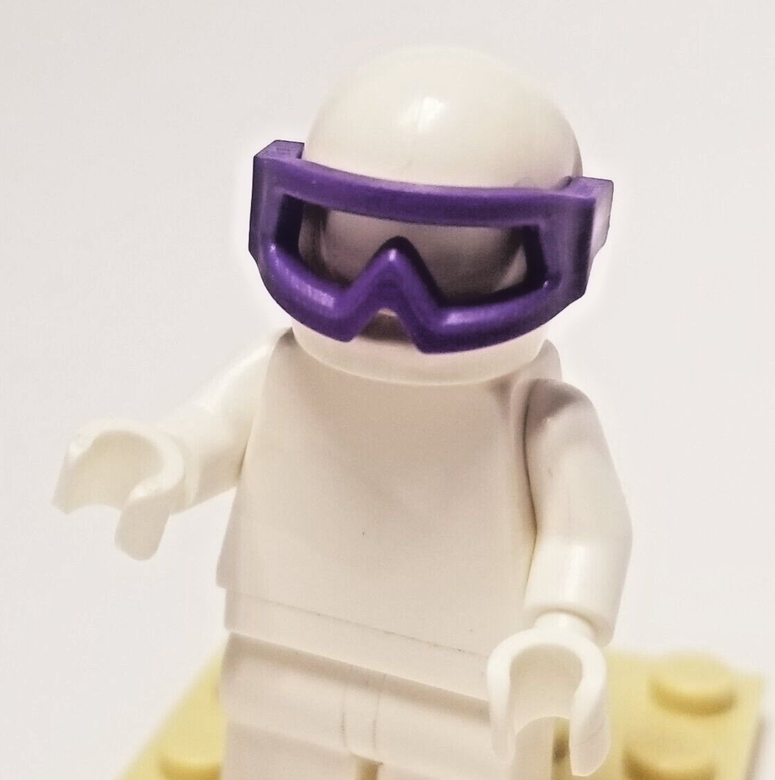 LEGO Ski Helmet WHITE Free Purple Visor Goggles Motorcycle Dirt