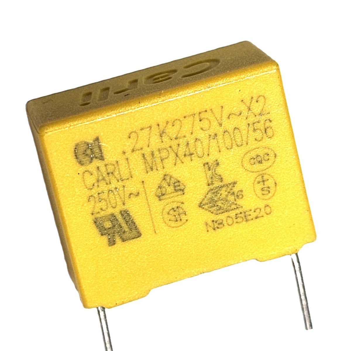 キャプチャー 0.27uF 275v, X2 MKP CARLI Safety Capacitor [2pcs], pitch 15mm –ref