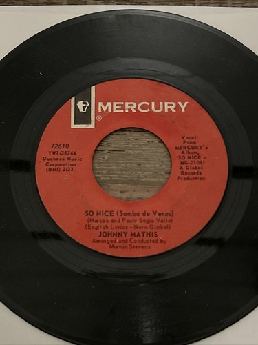 Johnny Mathis so nice/the impossible dream mercury 45 RPM 7" VG+ - Picture 2 of 4