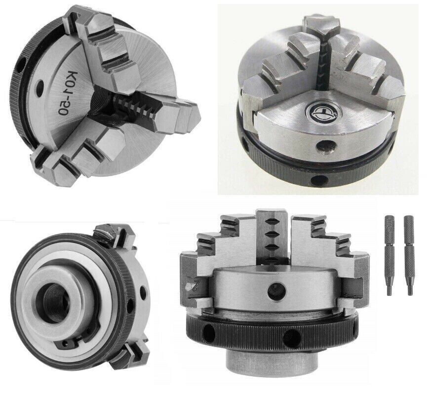 Mandrino Professionale Ø 50mm 3 Griffe per Minitornio - Acciaio C45
