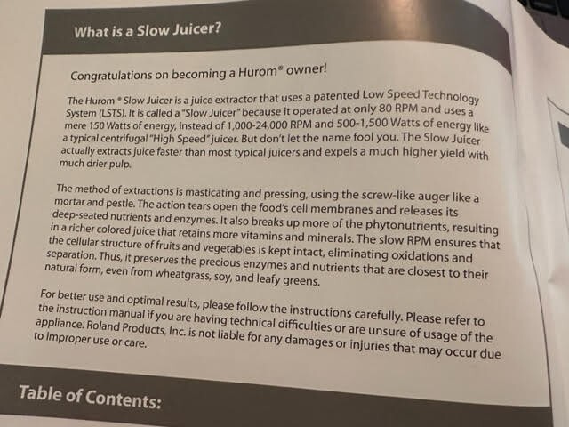 hurom slow juicer hu-100S