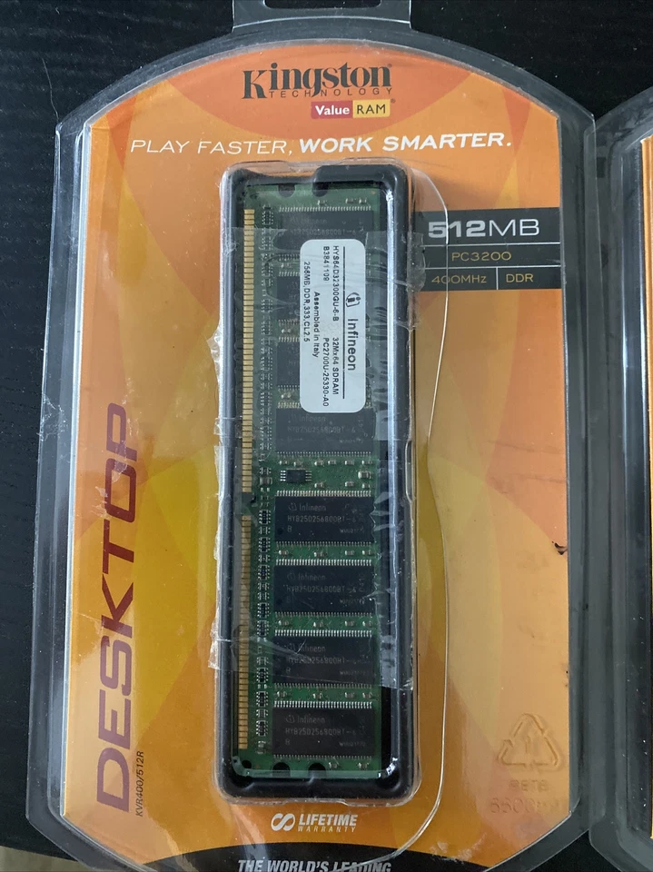 Kingston ValueRAM 512MB 400MHz PC3200 Desktop   new Sealed  1b - Image 2 of 4