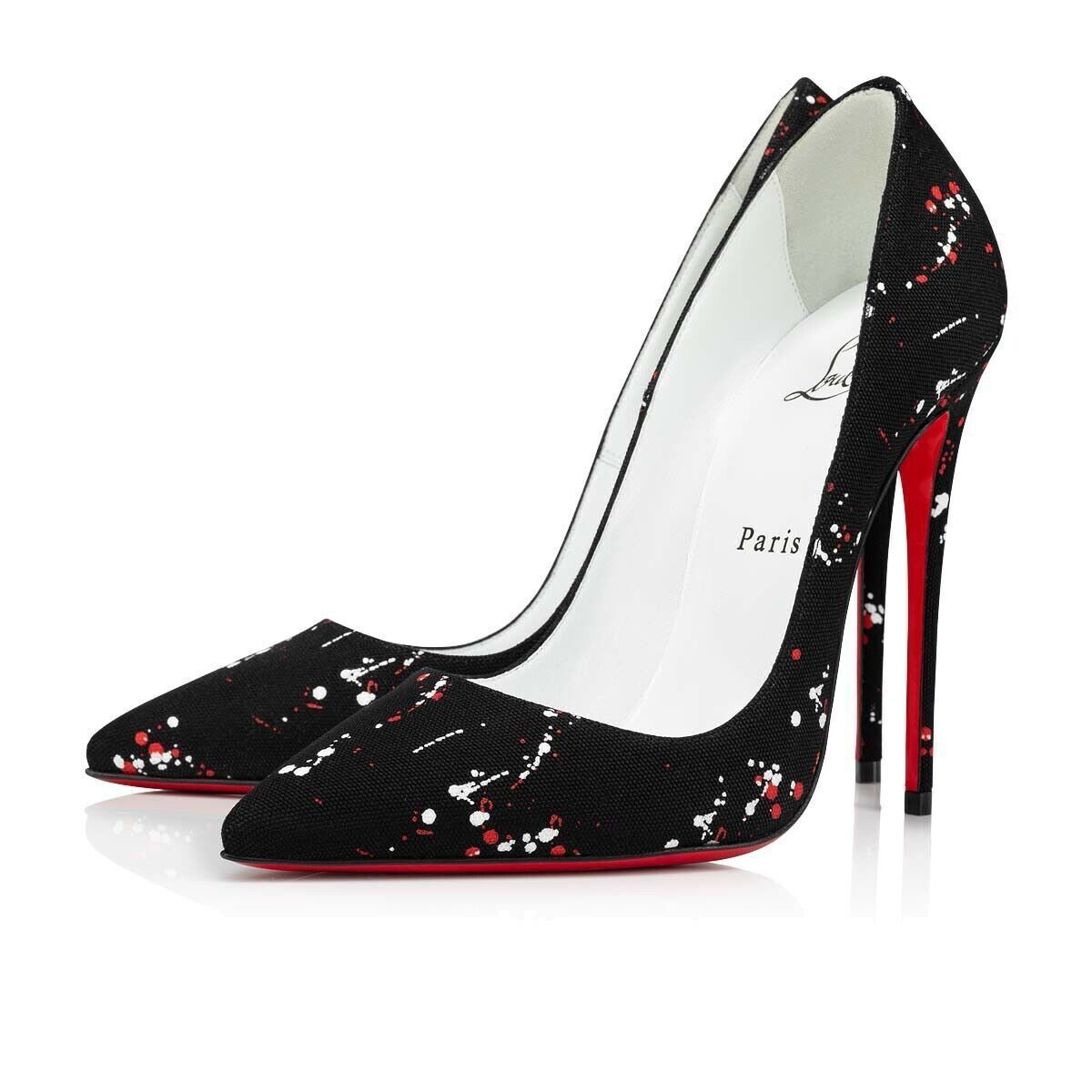 Christian Louboutin So Kate 120 Toile Splash Black Red White Christian Louboutin So Kate 120 Toile Splash Black Red White