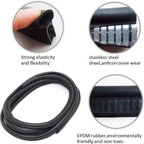 16.4ft Automotive Door Weather Stripping Car Door Rubber Edge Trim Seal Strip - Picture 10 of 15