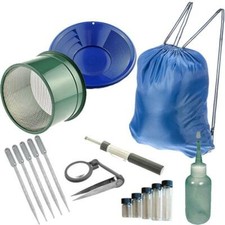 12" Blue Gold Pans Panning Kit with Sniffer  Vial  More