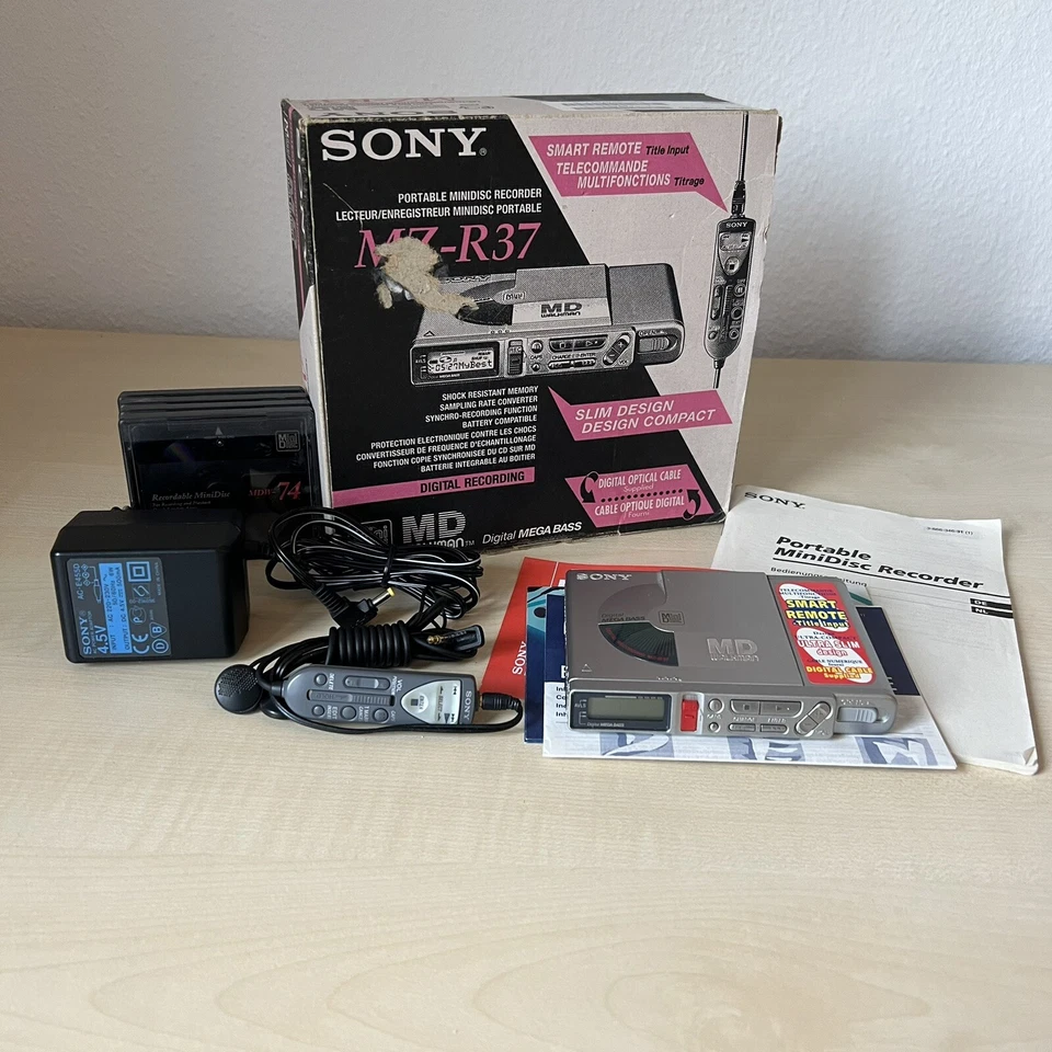 SONY MZ-R37 Minidisc-Recorder mit FB und Zubehör und OVP  Technisch einwandfrei