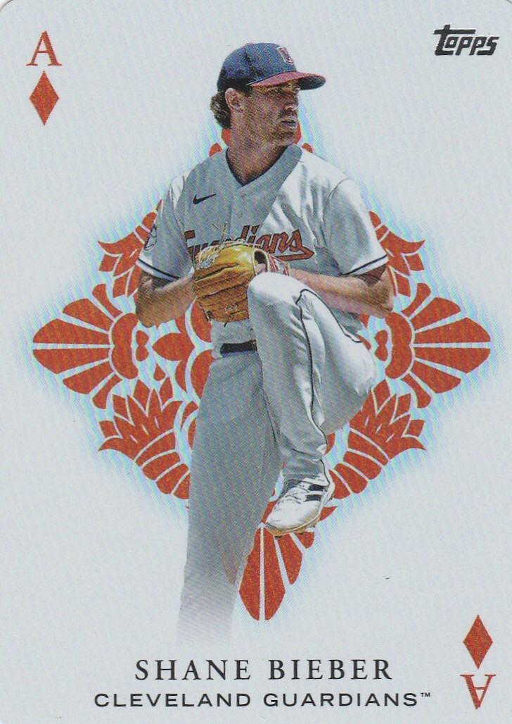 2023 Topps Series One Shane Bieber All Aces Refractor Insert Card #AA-15 CLE