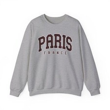 Paris France Euro Trip Sweatshirt Gifts Crew Neck Long Pullover Shirt Men Unisex