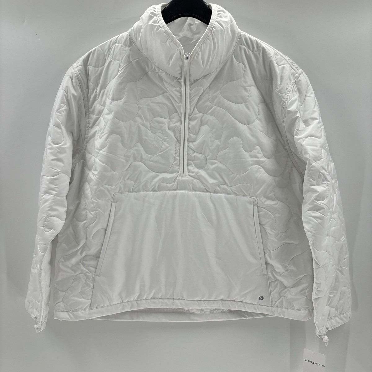 NWD Layer8 Women's Stitch Quilt Pullover Quarter Zip, White