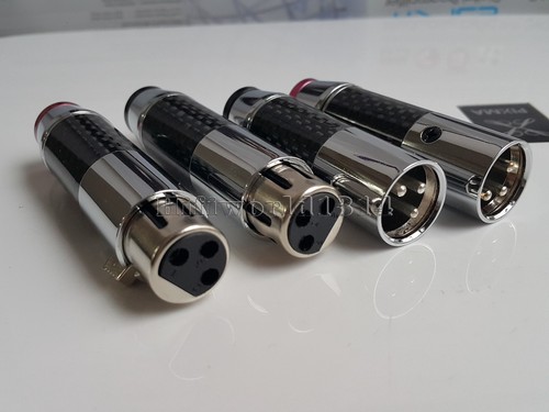 4x HIFI Carbon Fiber Silver Plated XLR Connector Audio Plug high end - Picture 6 of 6