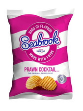 Seabrook Prawn Cocktail Crisps 32 x 31.5g Crinkle Cut Full Box Free Delivery
