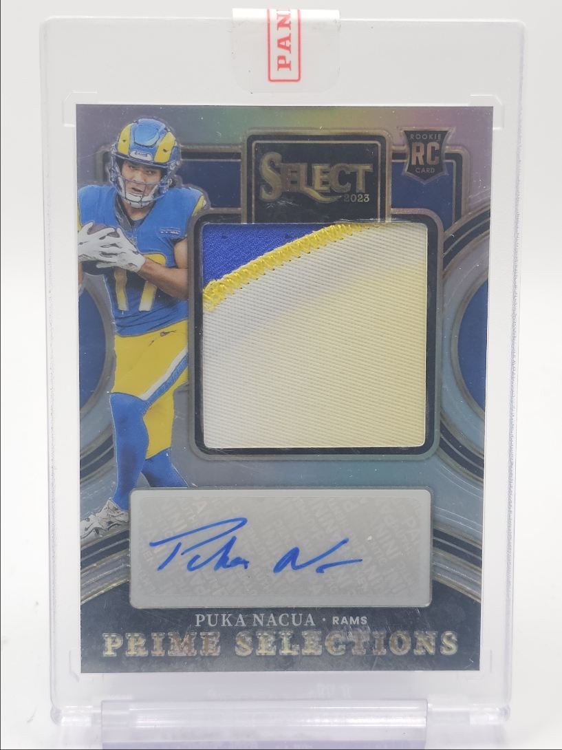 Puka Nacua Panini National Treasures Crossover Rookie Patch Autographs #PNA Holo Silver