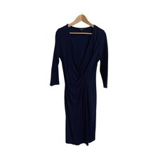 Phase Eight Navy Blue Pencil Dress 14 Knee Length Nautical Classy Office Work