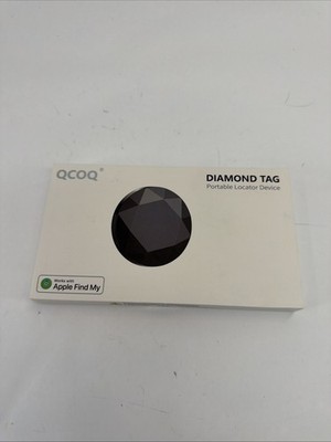 QCOQ 4 Pack Black Diamond Bluetooth Air Tracker Tags, Works With Find My