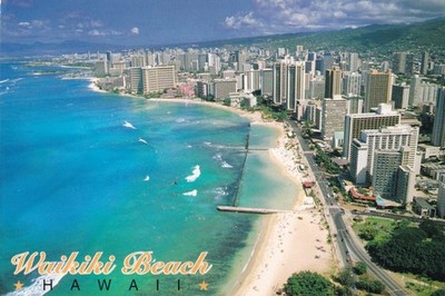 Waikiki Beach Honolulu, Hawaii ~ gebraucht, verschickt