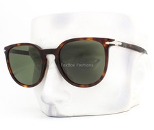 Persol Sunglasses PO 3226S 24/31 Polished Brown Havana Green Glass w/case