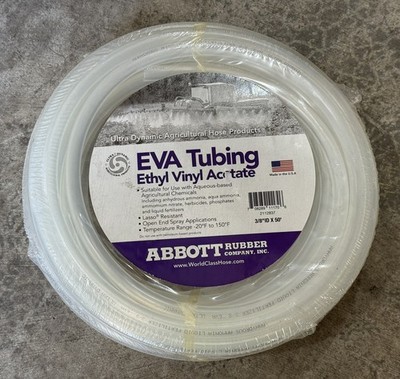 Abbott EVA Tubing 3/8'' ID x 50' Ethyl Vinyl Acetate USA Made! NEW! SHIPS FREE!