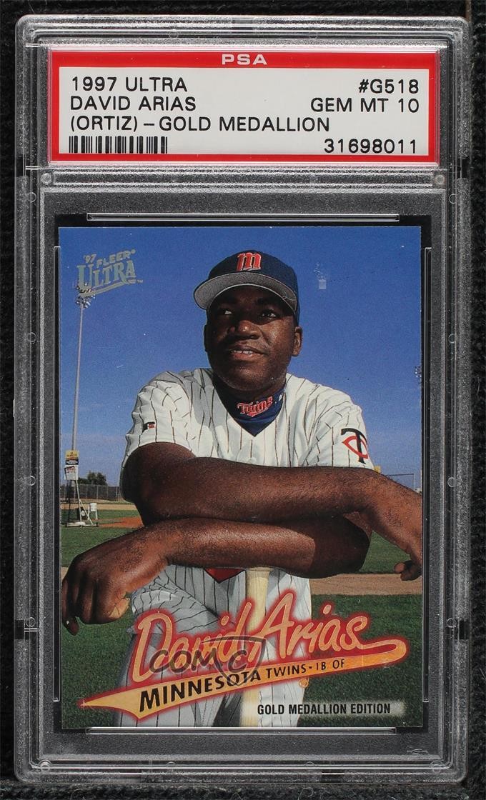 1997 Fleer Ultra Gold Medallion Edition David Ortiz #G518 PSA 10 GEM MT HOF uk2
