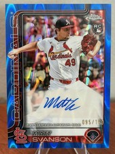 2025 Topps Chrome Update MATT SVANSON Blue Ray Wave Auto RC /150 Cardinals AC-MS