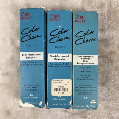 3 Wella Color Charm Permanent Gel Hair Color 9/73 & 9WG Soft Golden Blonde 2 oz