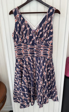 Sophie Hudson 10/34C Red White Blue 100% Cotton Lined Dress Patriotic Retro