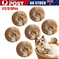 6X Rabbit Fur Ball Cat Toy, Soft Fluffy Cat Toy Ball, Furry Catnip Toy Ball Soft