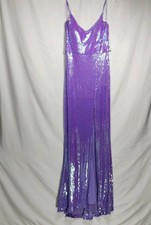 Midnight Doll Womens Sequin Evening Dress Sheath Strappy Back Lavender Size 11