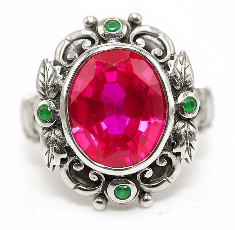 4CT Heat Treated Rubellite Tourmaline 925 Sterling Silver Ring Sz 6 PC12-3