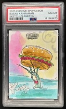 Marketplace image: 2025 Topps Chrome SpongeBob Basak Kahraman Sketch Cards Plankton Auto #1/1 PSA 8