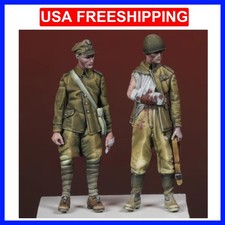 Resin Model figure soldier, 1/35 The wounded soldier, 2 Set, GK, Military the...